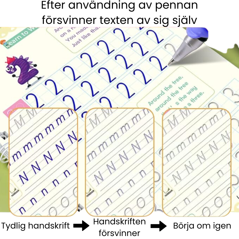Magisk Skriftbok för Barn – Öva, Radera & Skriv Igen!